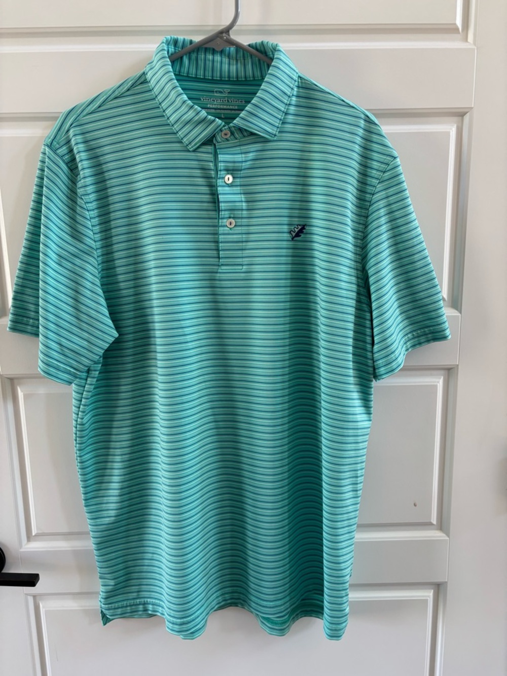 Vineyard Vines Performance Polo Shirt L Green Stripe Ryder Cup 2018 Team Celtics